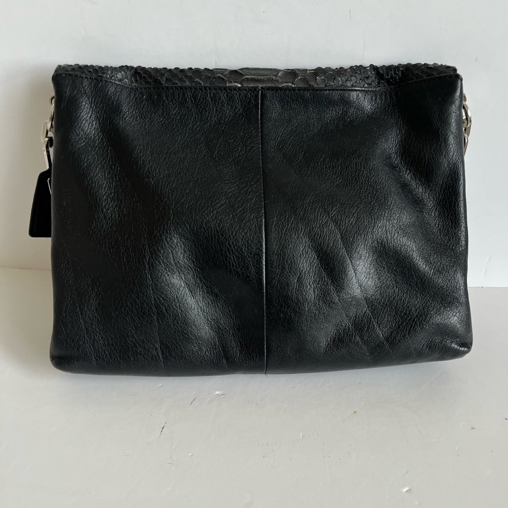 Coach Madison Glitter Python Flap Leather Shoulder Bag - Picture 3 of 10